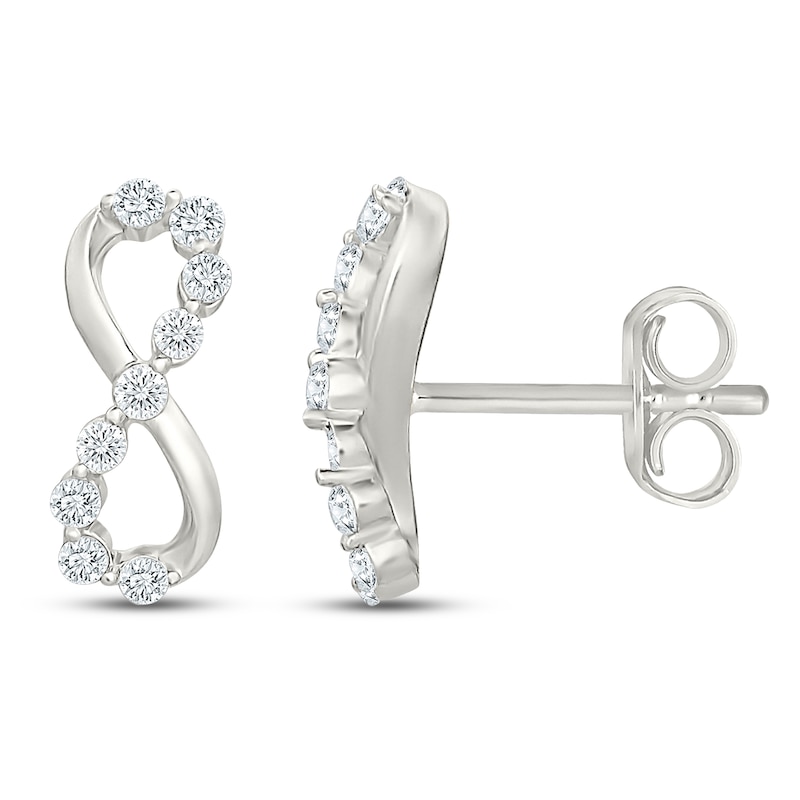 Main Image 1 of Jared Signature Diamond Infinity Stud Earrings 1/6 ct tw Sterling Silver