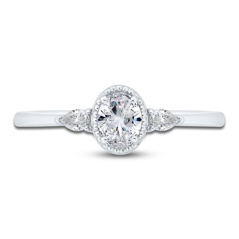 Main Image 1 of Diamond Engagement Ring 1/2 ct tw Oval/Pear-shaped 14K White Gold