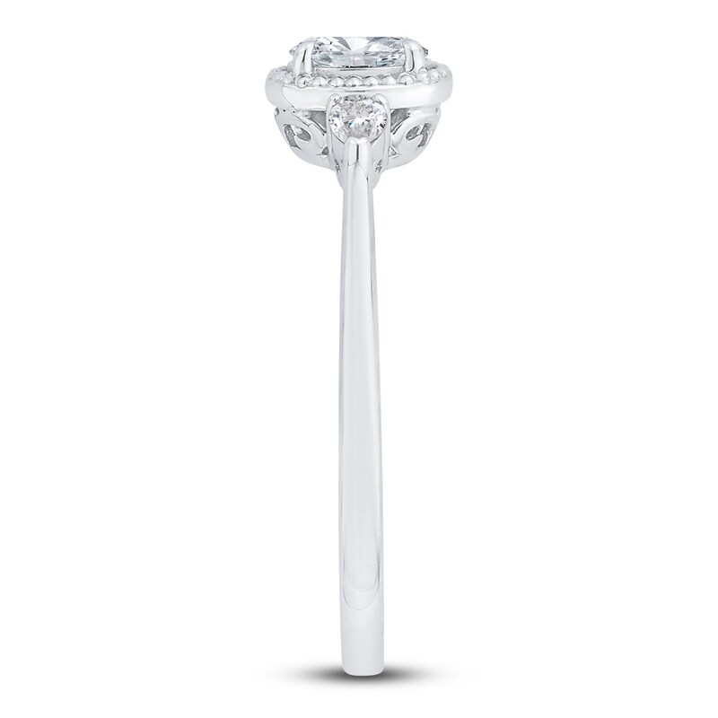 Main Image 4 of Diamond Engagement Ring 1/2 ct tw Oval/Pear-shaped 14K White Gold