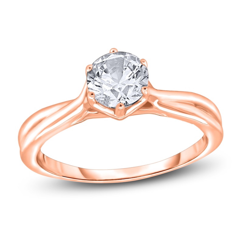 Main Image 1 of Diamond Solitaire Twist Engagement Ring 2 ct tw Round 14K Rose Gold (I2/I)