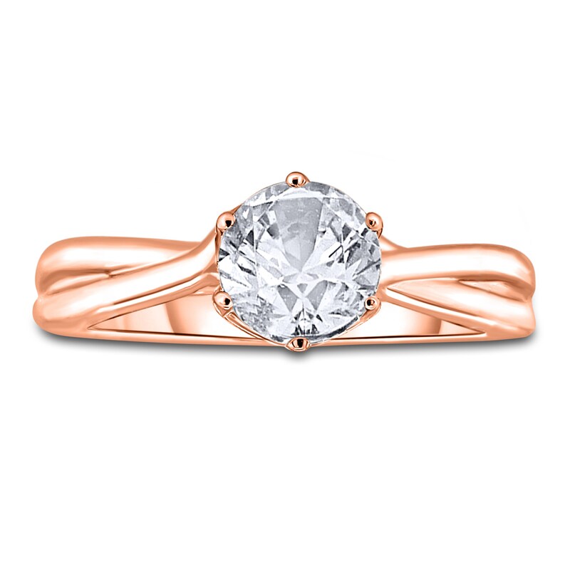 Main Image 3 of Diamond Solitaire Twist Engagement Ring 2 ct tw Round 14K Rose Gold (I2/I)