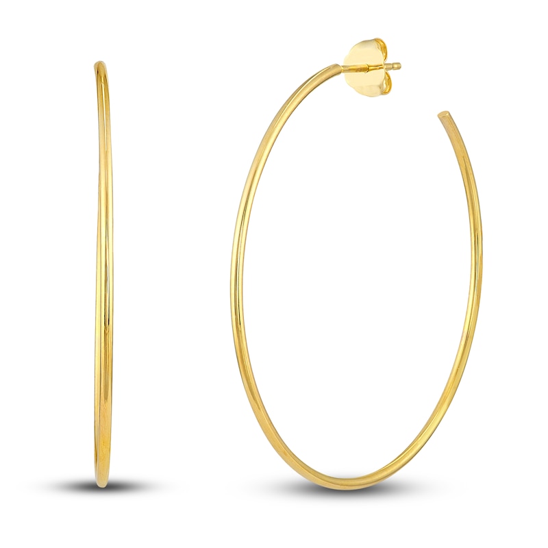Main Image 1 of Round Wire Hoop Earrings 14K Yellow Gold 40mm