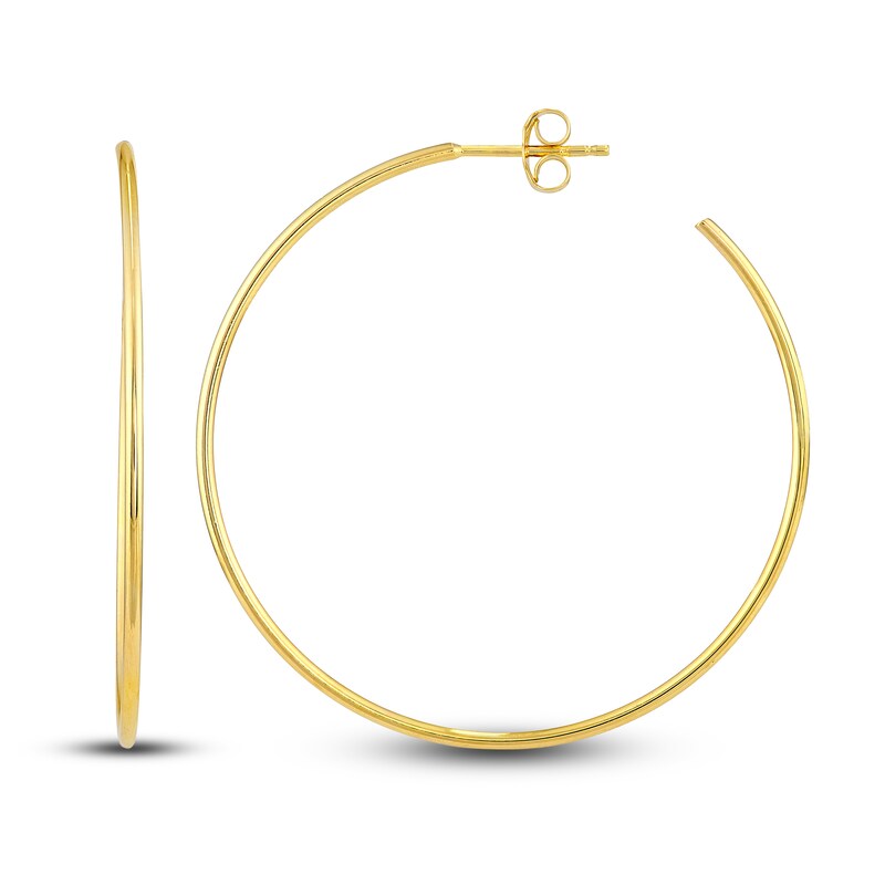 Main Image 2 of Round Wire Hoop Earrings 14K Yellow Gold 40mm