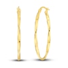 Thumbnail Image 0 of Polished Twisted Oval Hoop Earrings 14K Yellow Gold 22mm