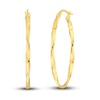 Thumbnail Image 1 of Polished Twisted Oval Hoop Earrings 14K Yellow Gold 22mm