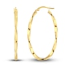 Thumbnail Image 2 of Polished Twisted Oval Hoop Earrings 14K Yellow Gold 22mm