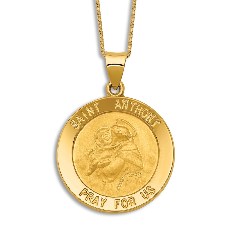 Main Image 1 of Religious Medal Pendant Necklace 14K Yellow Gold 18"