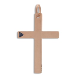Marco Dal Maso Men's Natural Blue Sapphire Cross Pendant Sterling Silver/18K Rose Gold-Plated