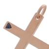 Marco Dal Maso Men's Natural Blue Sapphire Cross Charm Sterling Silver/18K Rose Gold-Plated