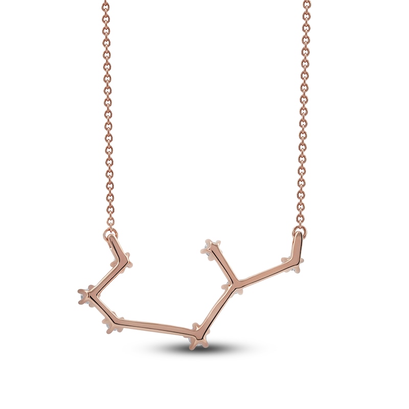 Main Image 3 of Diamond Sagittarius Constellation Necklace 1/6 ct tw Round 14K Rose Gold