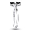 Thumbnail Image 1 of Black & White Diamond Ring 1/2 ct tw Round/Pear 14K White Gold
