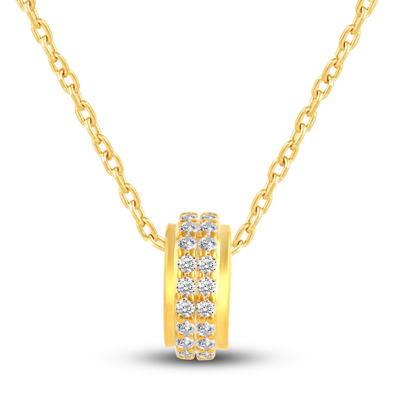 Main Image 1 of Diamond Pendant Necklace 1/4 ct tw Round 10K Yellow Gold 18"