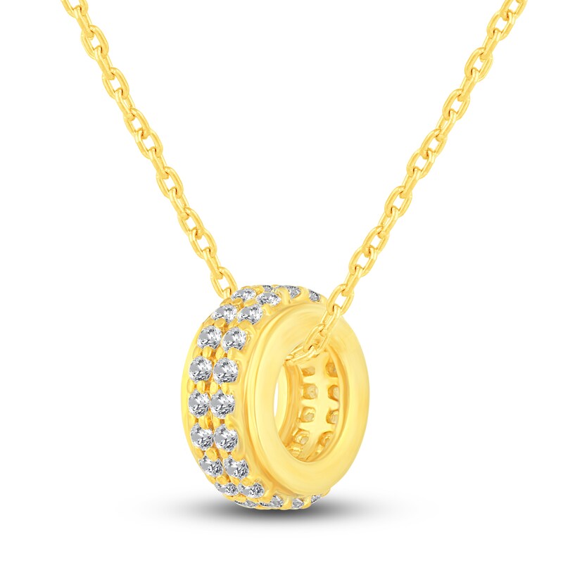Main Image 2 of Diamond Pendant Necklace 1/4 ct tw Round 10K Yellow Gold 18"
