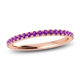 Juliette Maison Natural Amethyst Eternity Ring 10K Rose Gold