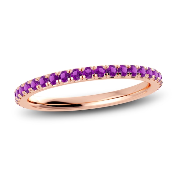 Juliette Maison Natural Amethyst Eternity Ring 10K Rose Gold