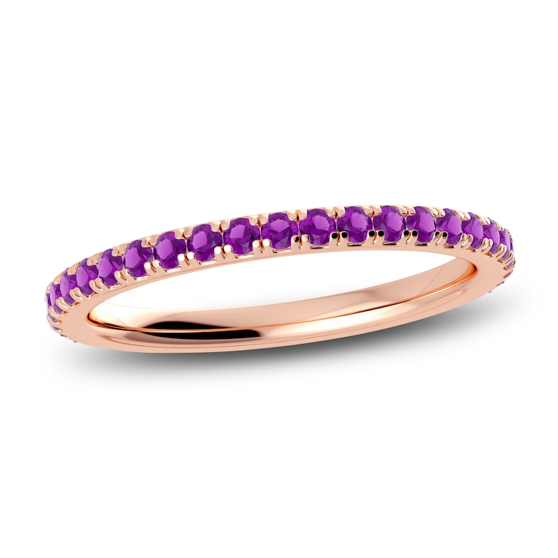 Main Image 1 of Juliette Maison Natural Amethyst Eternity Ring 10K Rose Gold