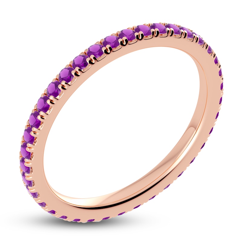 Main Image 2 of Juliette Maison Natural Amethyst Eternity Ring 10K Rose Gold