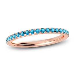 Juliette Maison Natural Blue Zircon Eternity Ring 10K Rose Gold