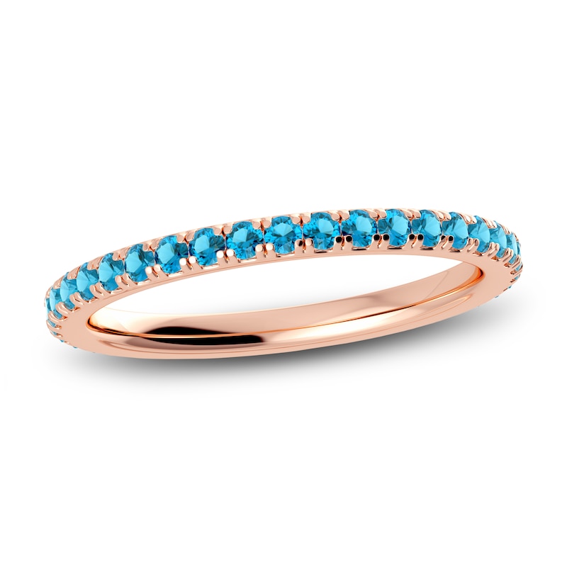 Main Image 1 of Juliette Maison Natural Blue Zircon Eternity Ring 10K Rose Gold