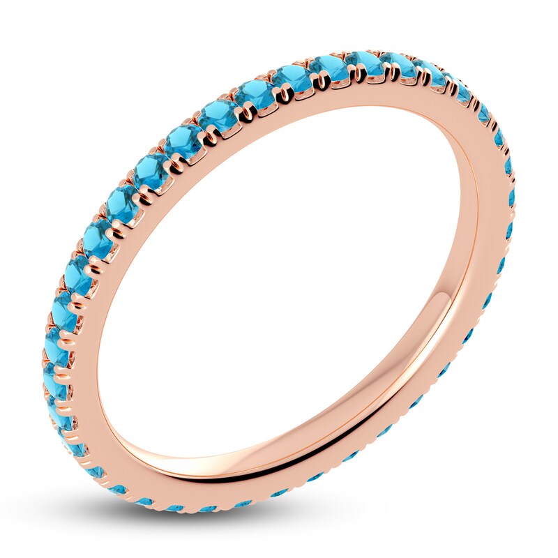 Main Image 2 of Juliette Maison Natural Blue Zircon Eternity Ring 10K Rose Gold