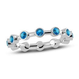 Juliette Maison Natural Blue Zircon Ring 10K White Gold