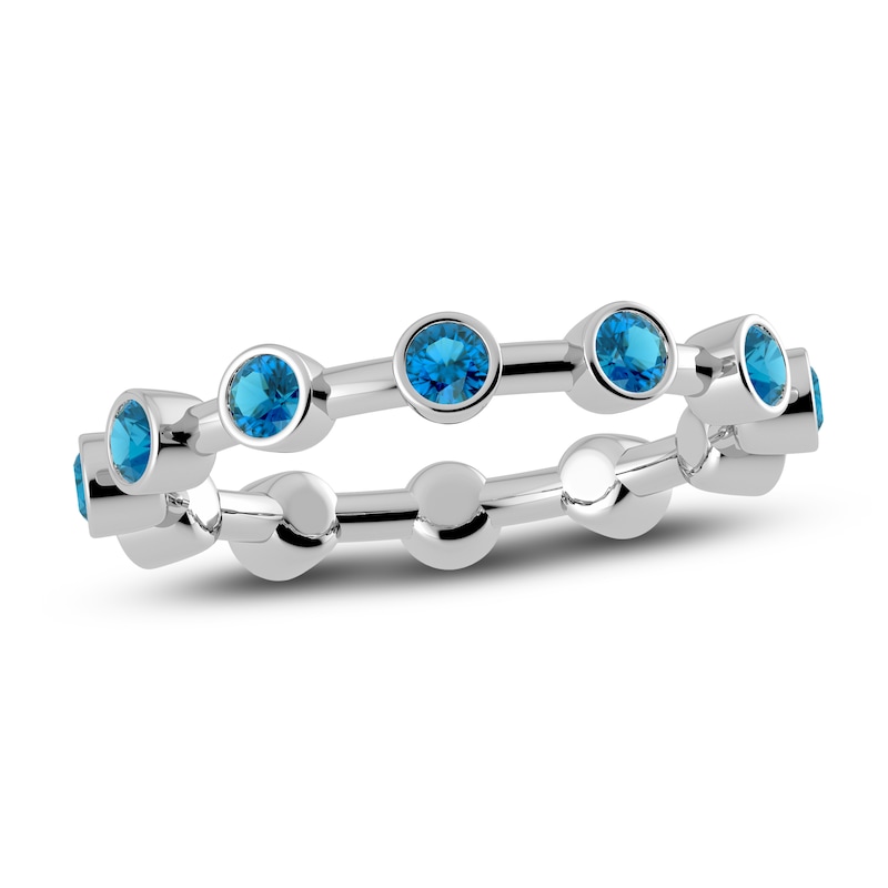 Main Image 1 of Juliette Maison Natural Blue Zircon Ring 10K White Gold