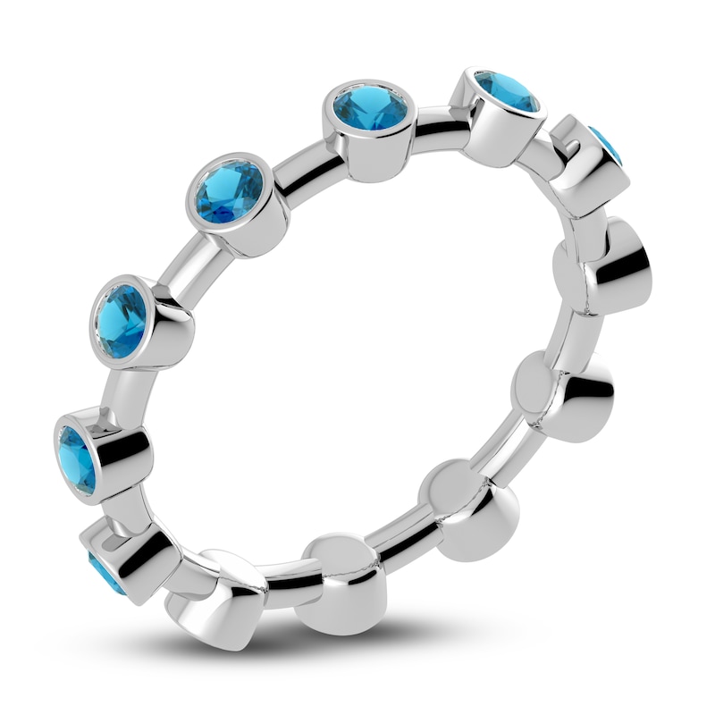 Main Image 2 of Juliette Maison Natural Blue Zircon Ring 10K White Gold