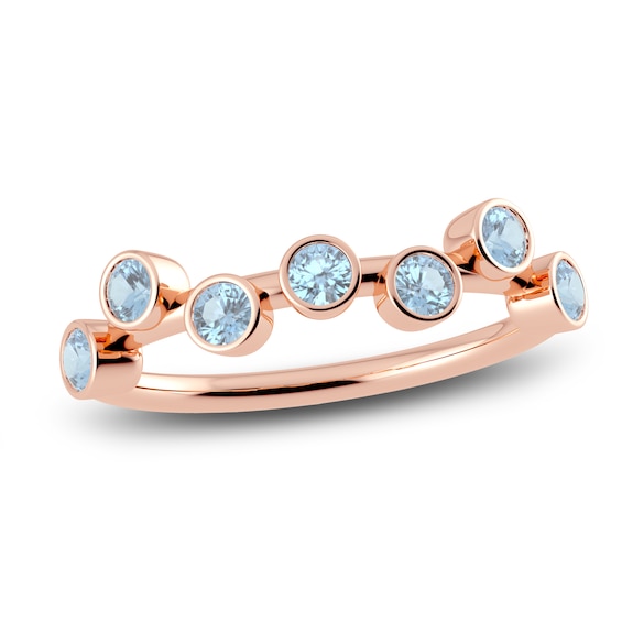 Juliette Maison Natural Aquamarine Ring 10K Rose Gold