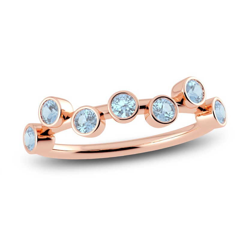 Main Image 1 of Juliette Maison Natural Aquamarine Ring 10K Rose Gold