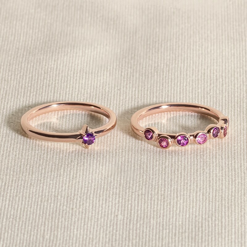 Main Image 4 of Juliette Maison Natural Aquamarine Ring 10K Rose Gold