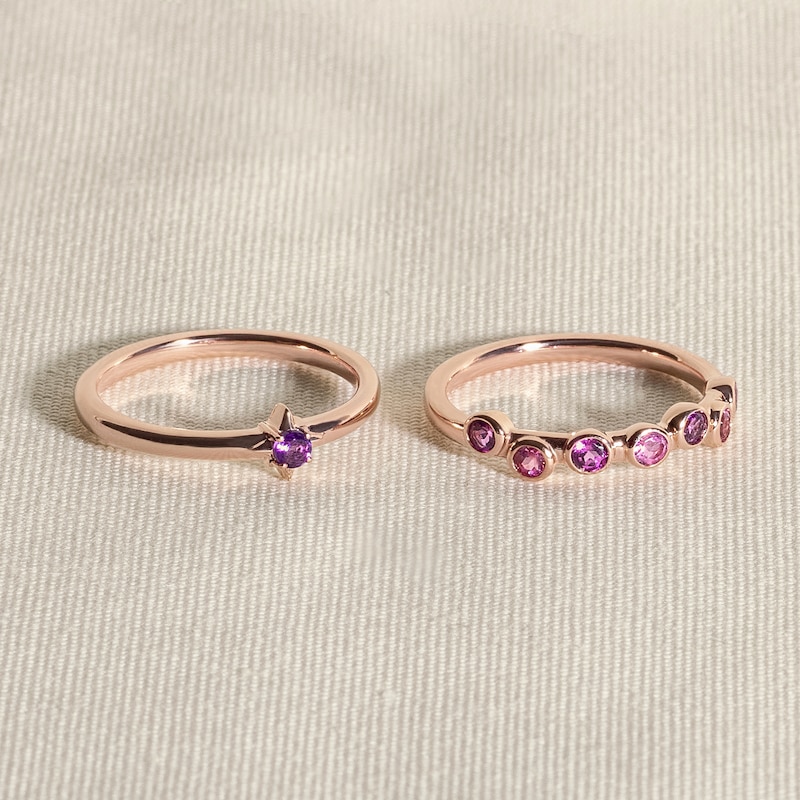 Main Image 4 of Juliette Maison Natural Garnet & Natural Peridot Ring 10K Rose Gold