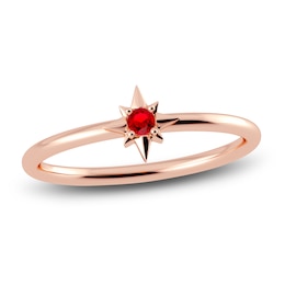 Juliette Maison Natural Ruby Starburst Ring 10K Rose Gold