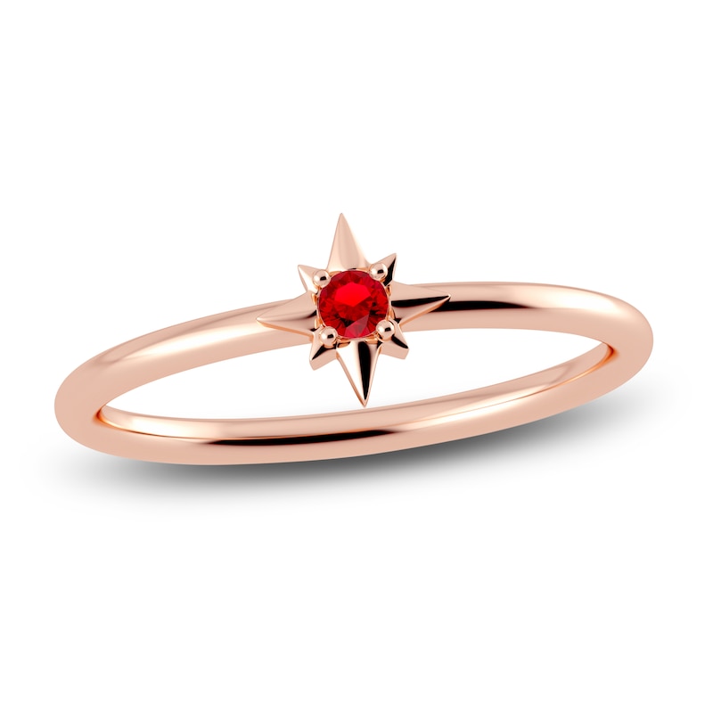Main Image 1 of Juliette Maison Natural Ruby Starburst Ring 10K Rose Gold