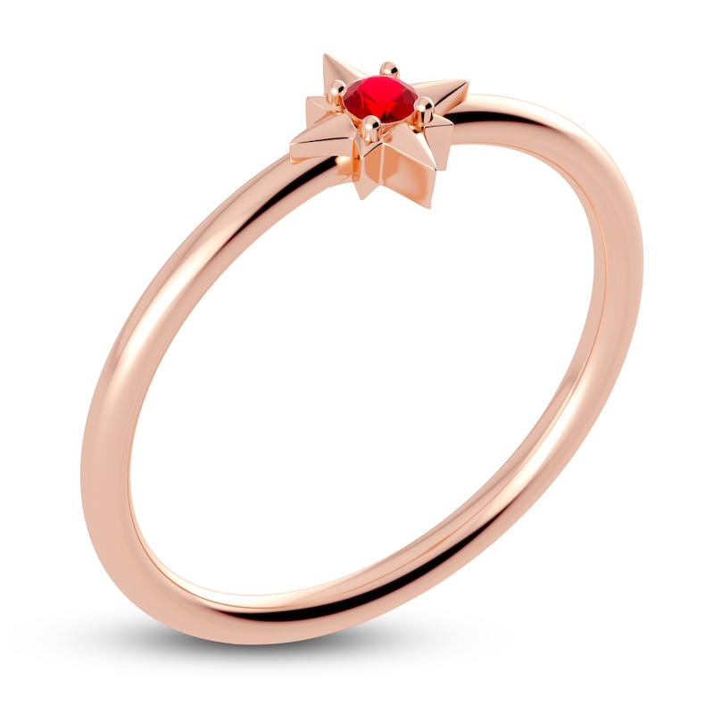 Main Image 2 of Juliette Maison Natural Ruby Starburst Ring 10K Rose Gold