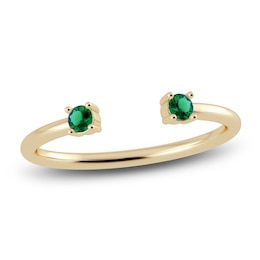 Juliette Maison Natural Emerald Cuff Ring 10K Yellow Gold