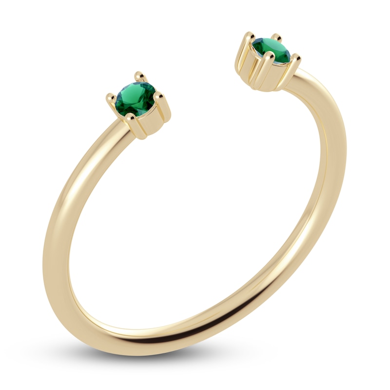 Main Image 2 of Juliette Maison Natural Emerald Cuff Ring 10K Yellow Gold