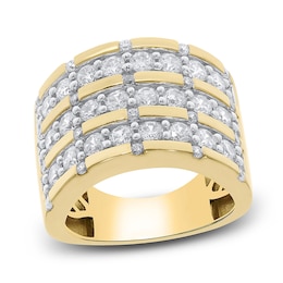 Men's Diamond Ring 2 ct tw Round 10K Yellow Gold
