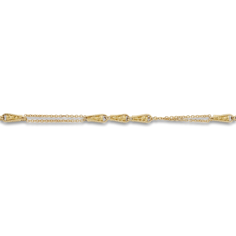 Italia D'Oro Triangle Link Bracelet 14K Yellow Gold 7.5"