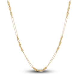 Italia D'Oro Triangle Link Necklace 14K Yellow Gold 17&quot;