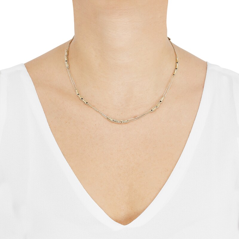 Main Image 3 of Italia D'Oro Triangle Link Necklace 14K Yellow Gold 17"