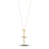 Thumbnail Image 2 of Round Angel Crucifix Pendant Necklace 14K Two-Tone Gold 13"