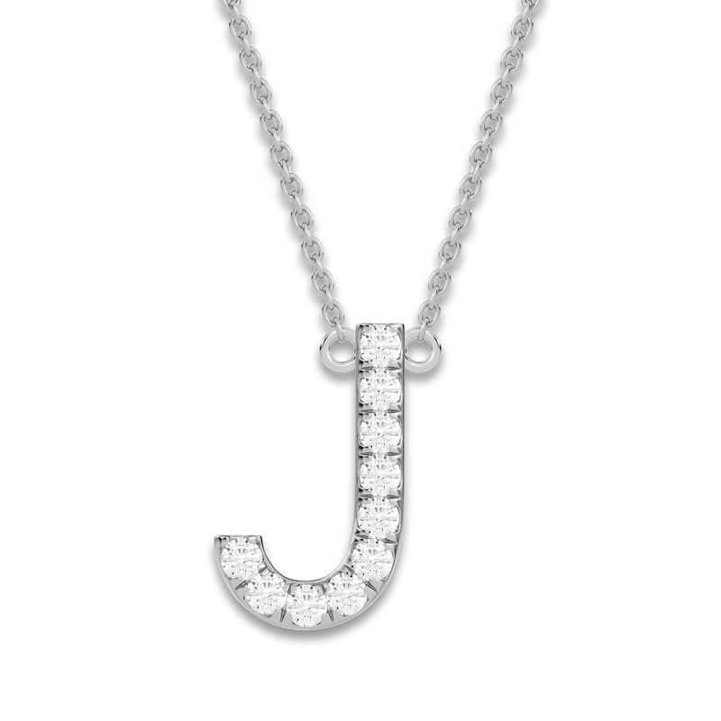 Main Image 1 of Juliette Maison Diamond Station Name Necklace 1/8 ct tw Round 10K White Gold