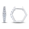 Shy Creation Diamond Huggie Earrings 3/8 ct tw Round 14K White Gold SC22007950