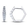 Shy Creation Diamond Huggie Earrings 3/8 ct tw Round 14K White Gold SC22007950