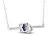Thumbnail Image 1 of Blue & White Lab-Created Sapphire Pendant Necklace 10K White Gold 18"