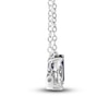 Thumbnail Image 2 of Blue & White Lab-Created Sapphire Pendant Necklace 10K White Gold 18"