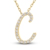 Thumbnail Image 1 of Diamond Initial C Pendant Necklace 1/10 ct tw Round 10K Yellow Gold 18"