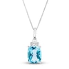 Thumbnail Image 1 of Natural Blue Topaz & White Lab-Created Sapphire Pendant Necklace 10K White Gold 18"