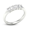 Thumbnail Image 2 of Diamond 5-Stone Anniversary Band 1 ct tw Emerald Platinum