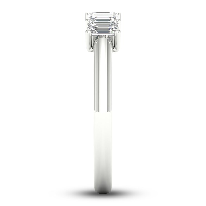 Main Image 3 of Diamond 5-Stone Anniversary Band 1 ct tw Emerald Platinum